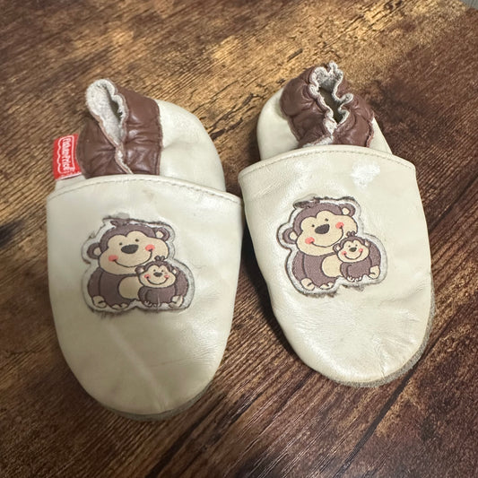 EUC Fisher Price Size 3 Beige Monkey Soft Sole Shoe