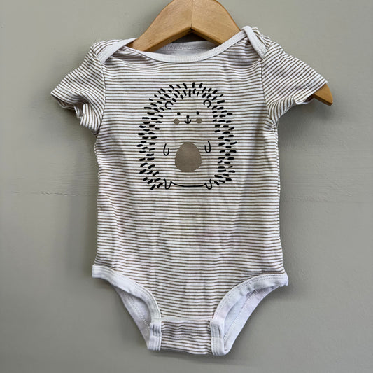 UC Rococo 12M Tan Stripe Hedgehog Onesie