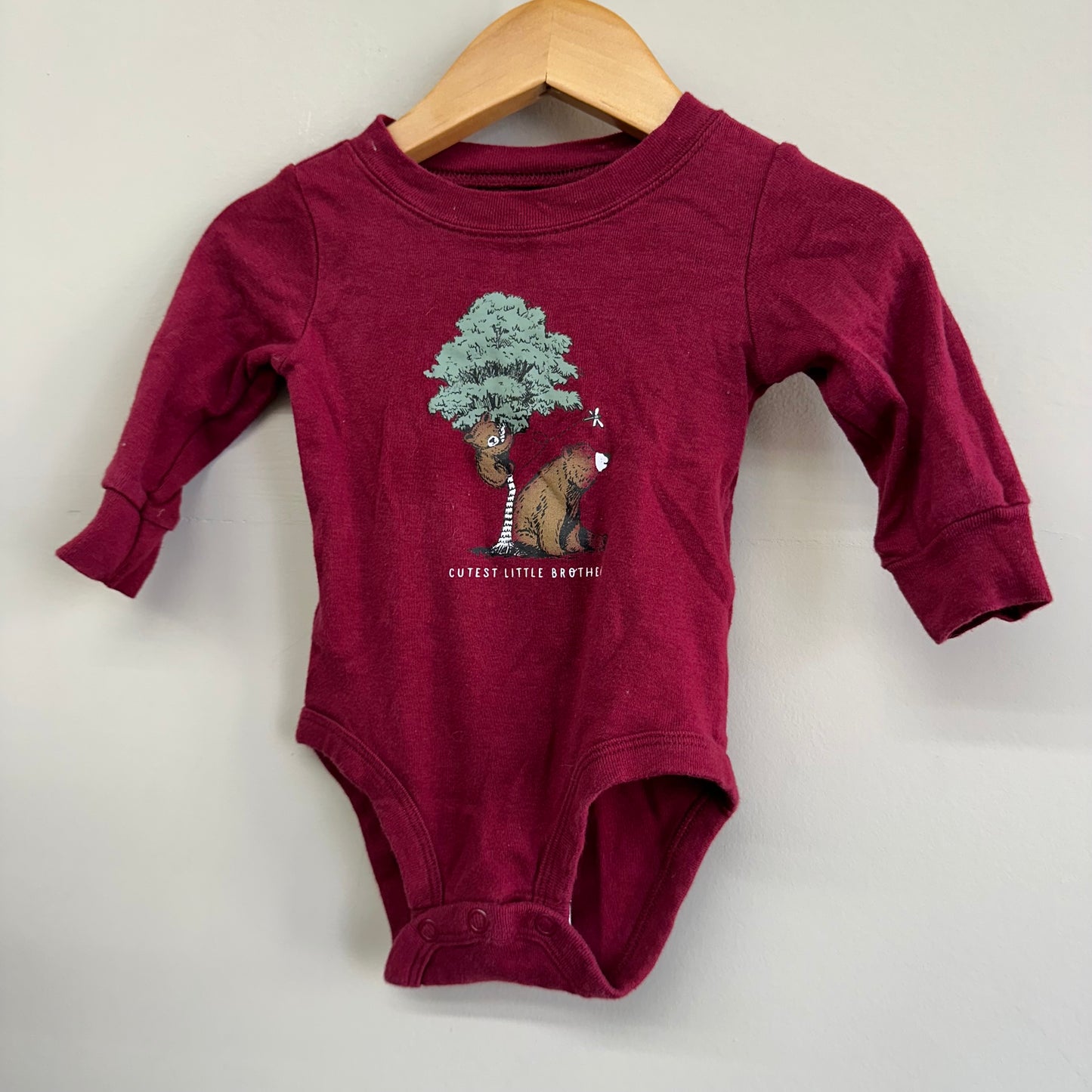 EUC Carters 6M Burgundy “Cutest Little. Rather” LS T-Shirt