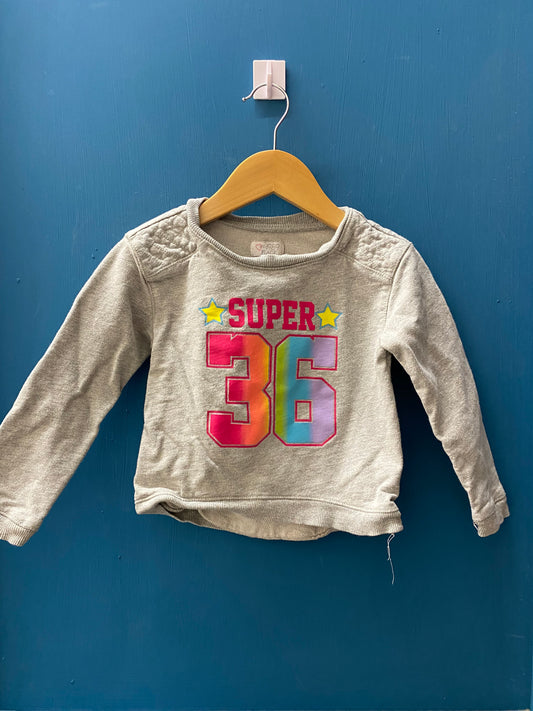 EUC Children’s Place 4(xs) Grey “Super 36” LS Shirt