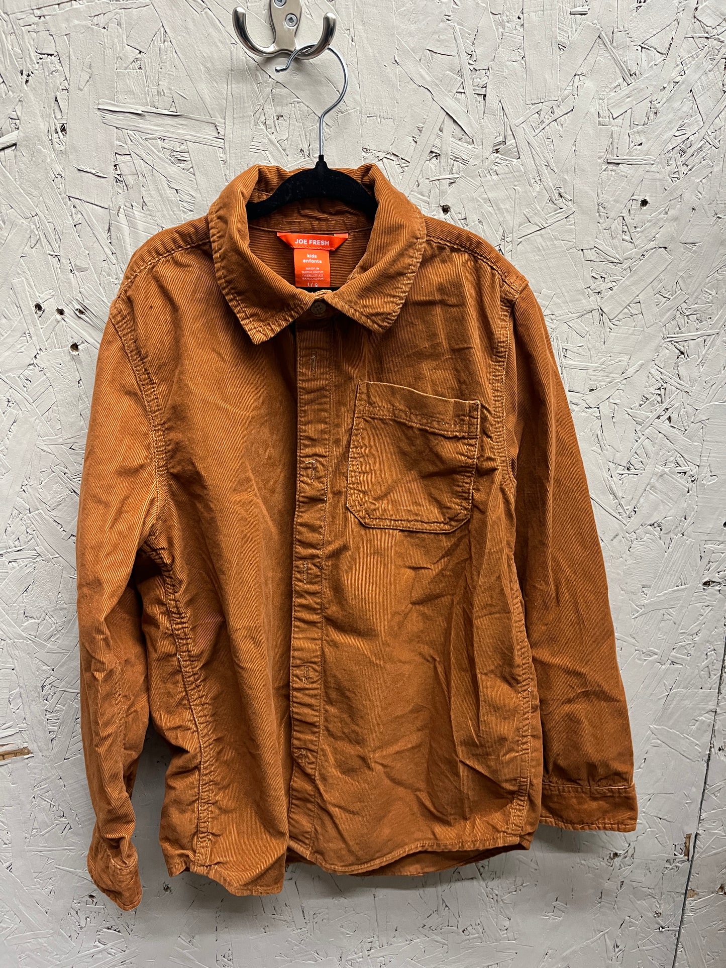 EUC JoeFresh Lg(10/12) Rust Corduroy Button up