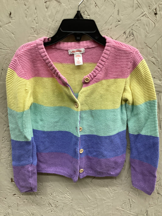 EUC Joe Fresh 3T Pastel Rainbow Button Up Cardigan