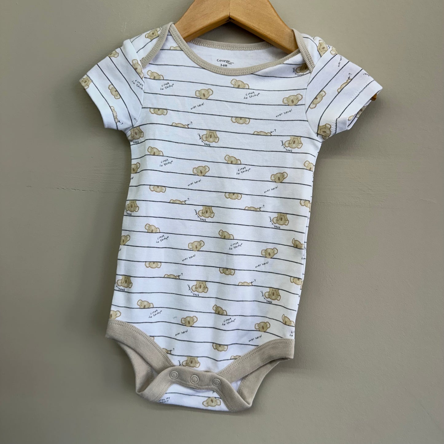 EUC George 3-6M Ivory Koala Onesie