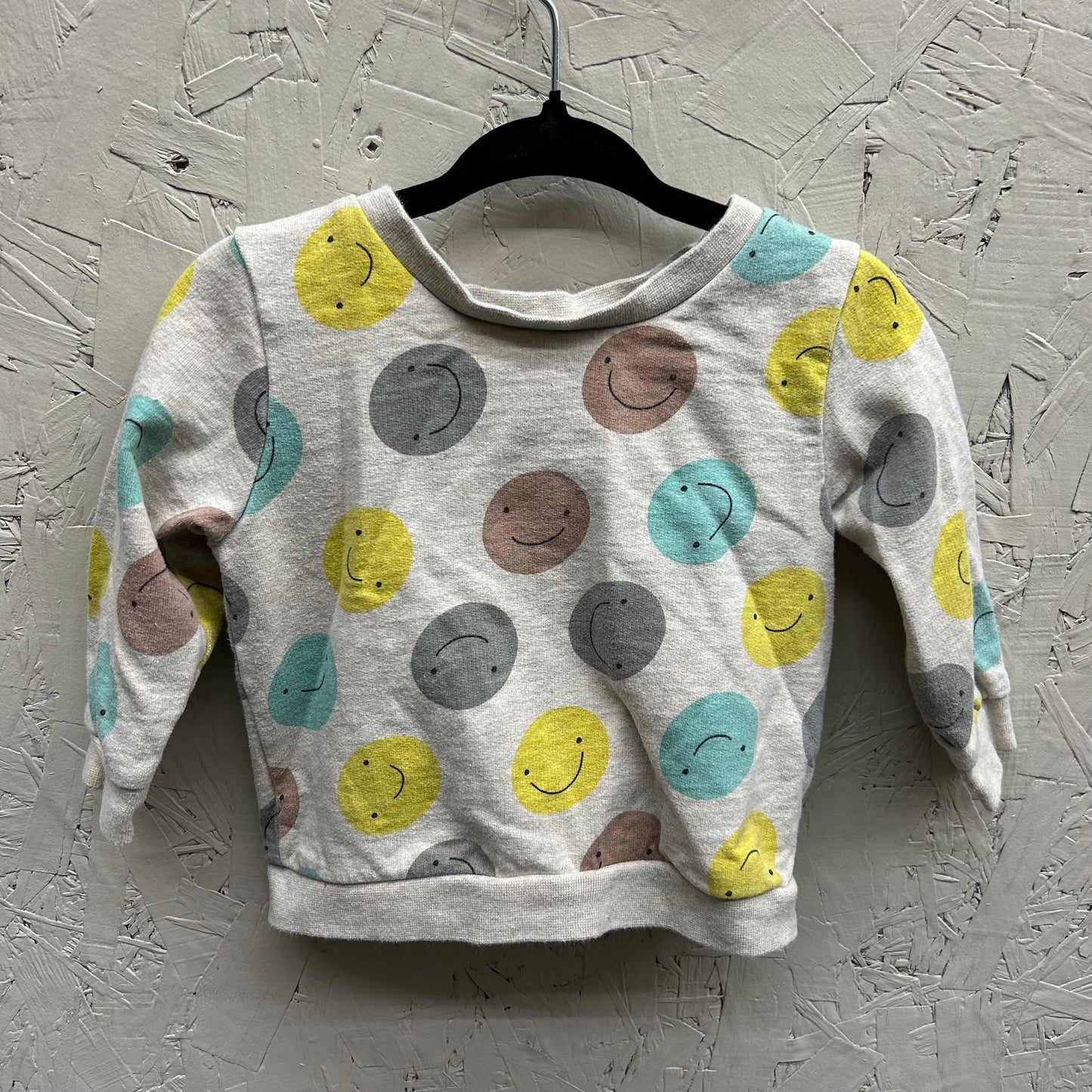 EUC George 12M Grey & Colourful Smile Faces LS Crewneck