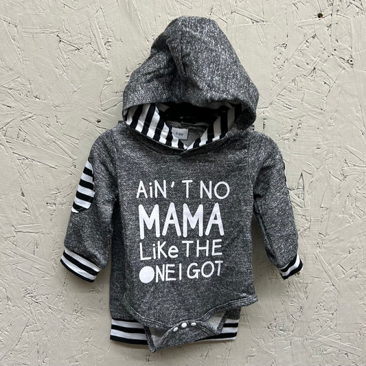 EUC 3-6M Grey 2Pc “Ain’t No Mama Like The One I Got/Little Man” Jogger Set