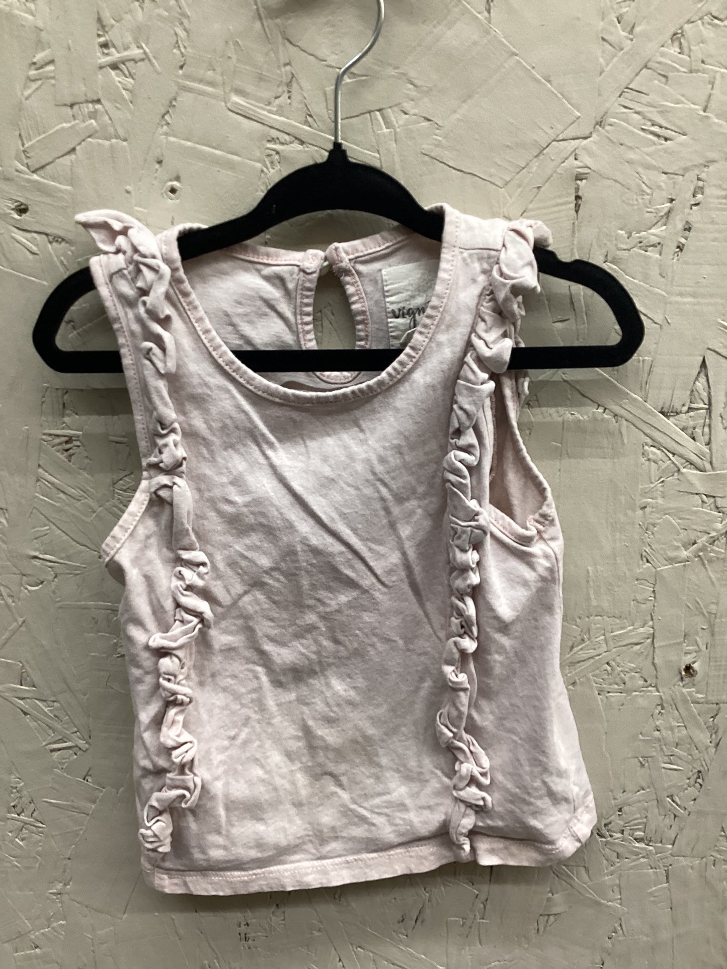 EUC Vignette 4Y Cream Tank Top Ruffle Design