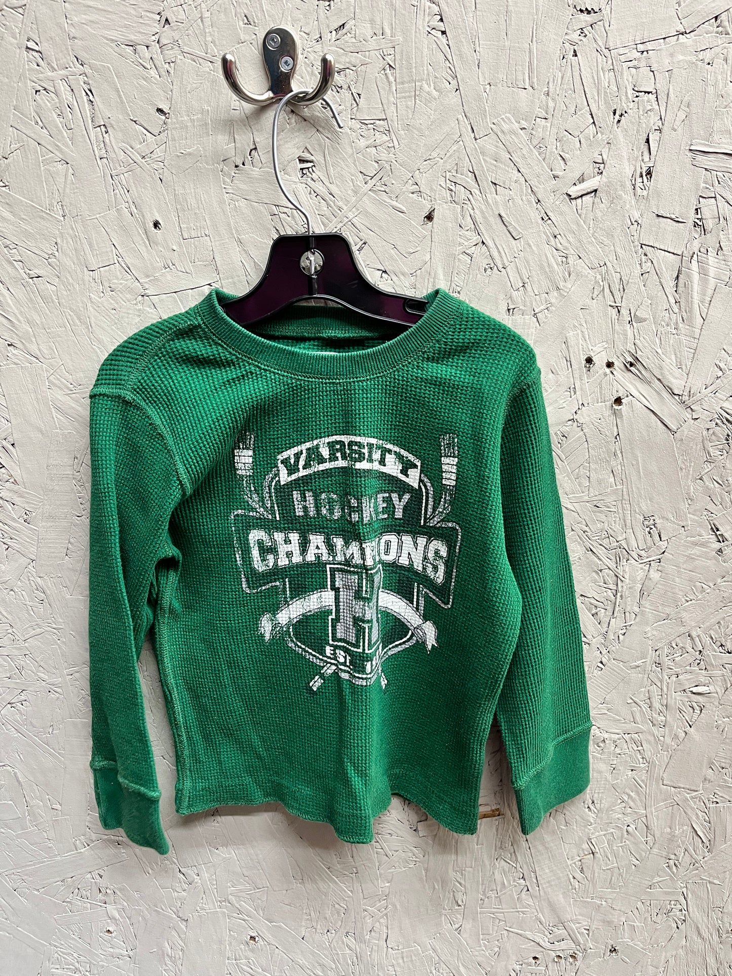 EUC Children’s Place 4T Green Varsity Hockey LS Shirt