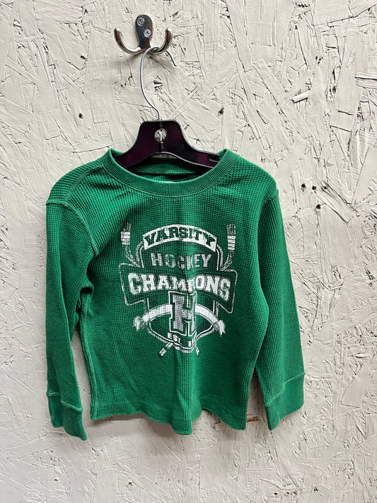 EUC Children’s Place 4T Green Varsity Hockey LS Shirt