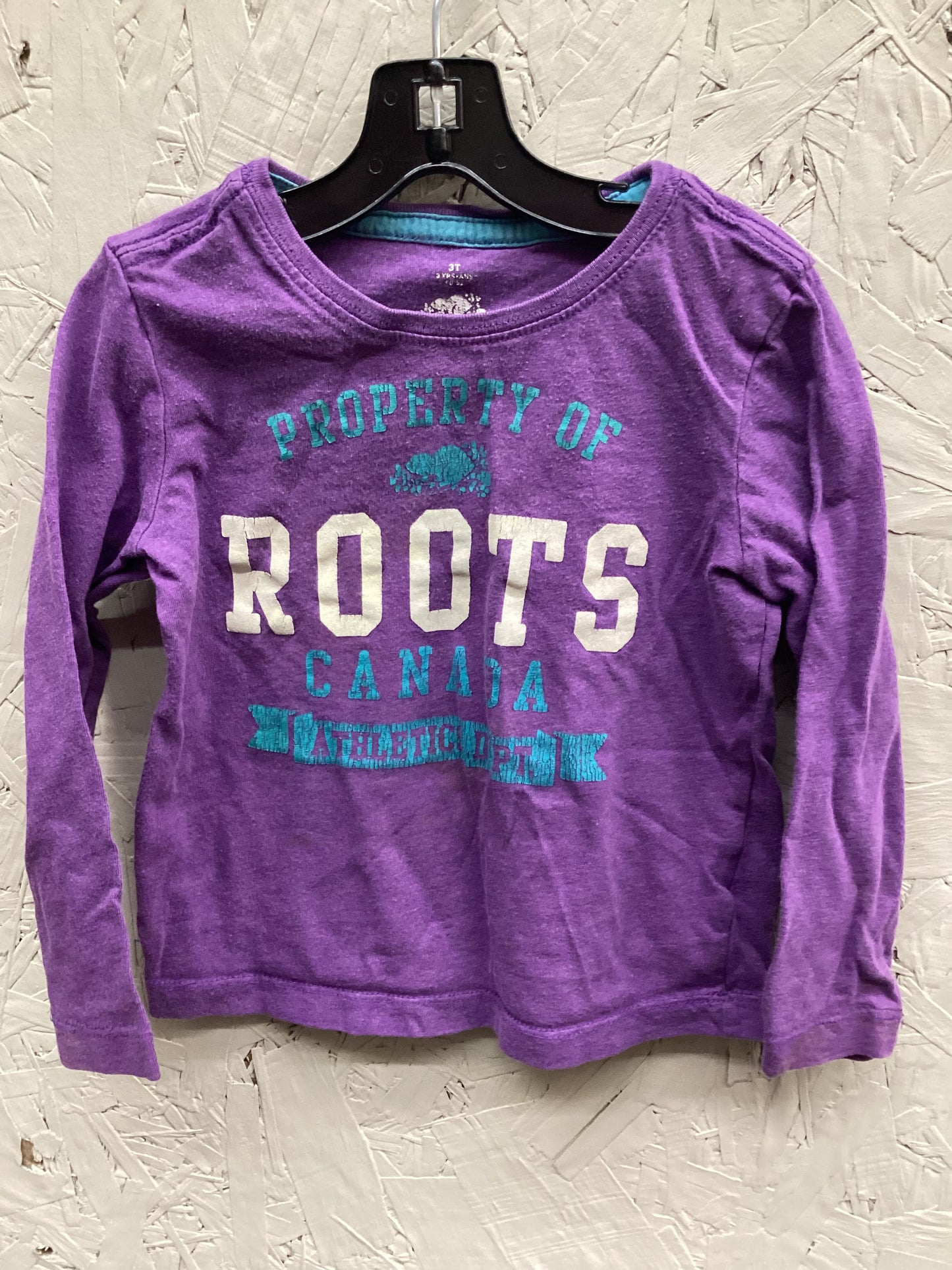 EUC Roots 3T Purple Logo LS Shirt