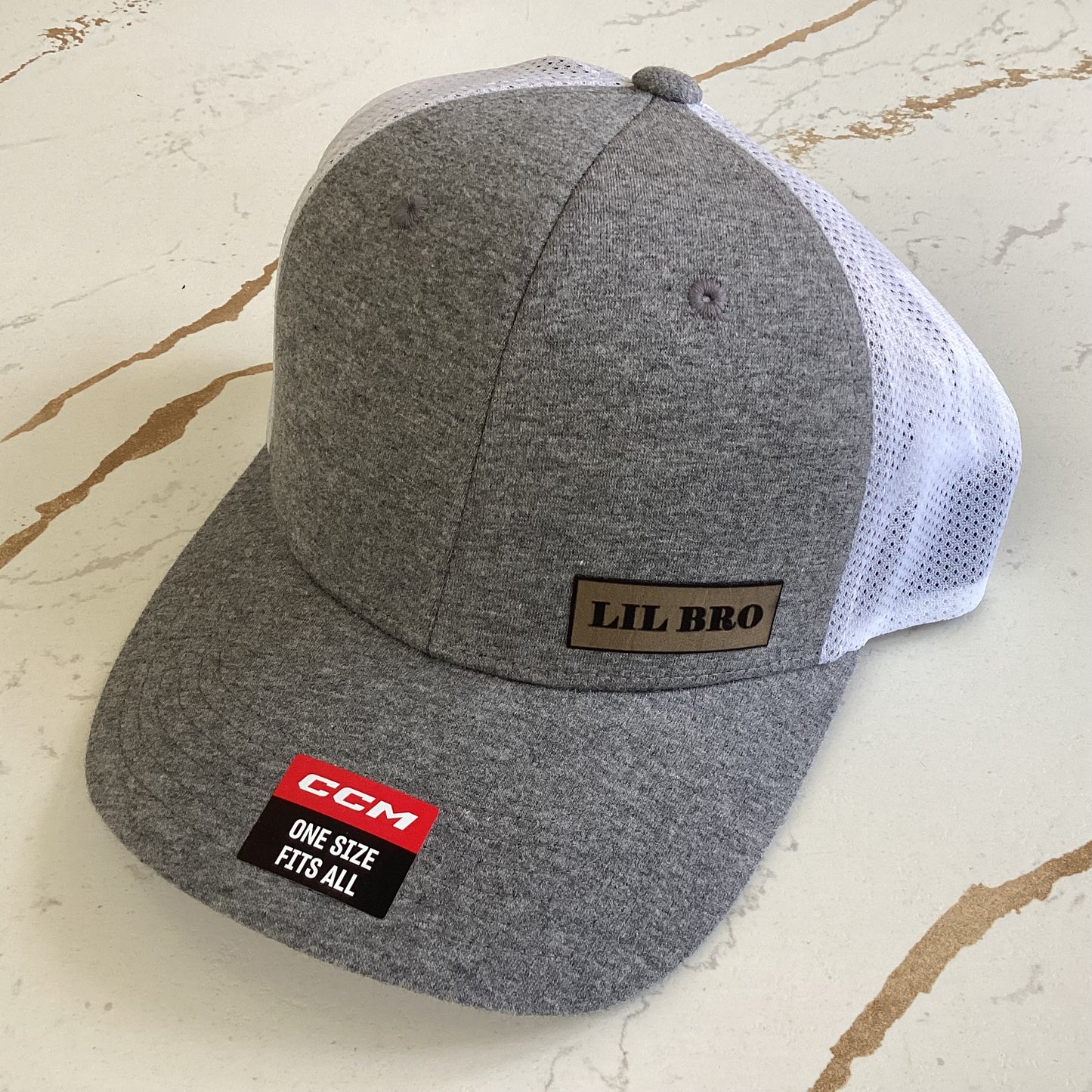 Youth (2-7yrs) Light Grey/White Trucker Hat (Big Bro + Lil Bro)