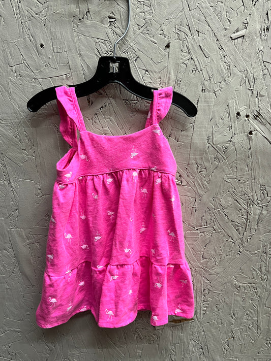 EUC George 6-12M Pink Flamingo Print Dress