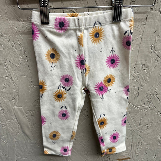 EUC Pekkle 9M Cream Floral Print Legging