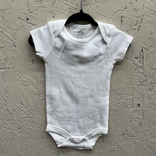 EUC George 0-3M White SS Onesie