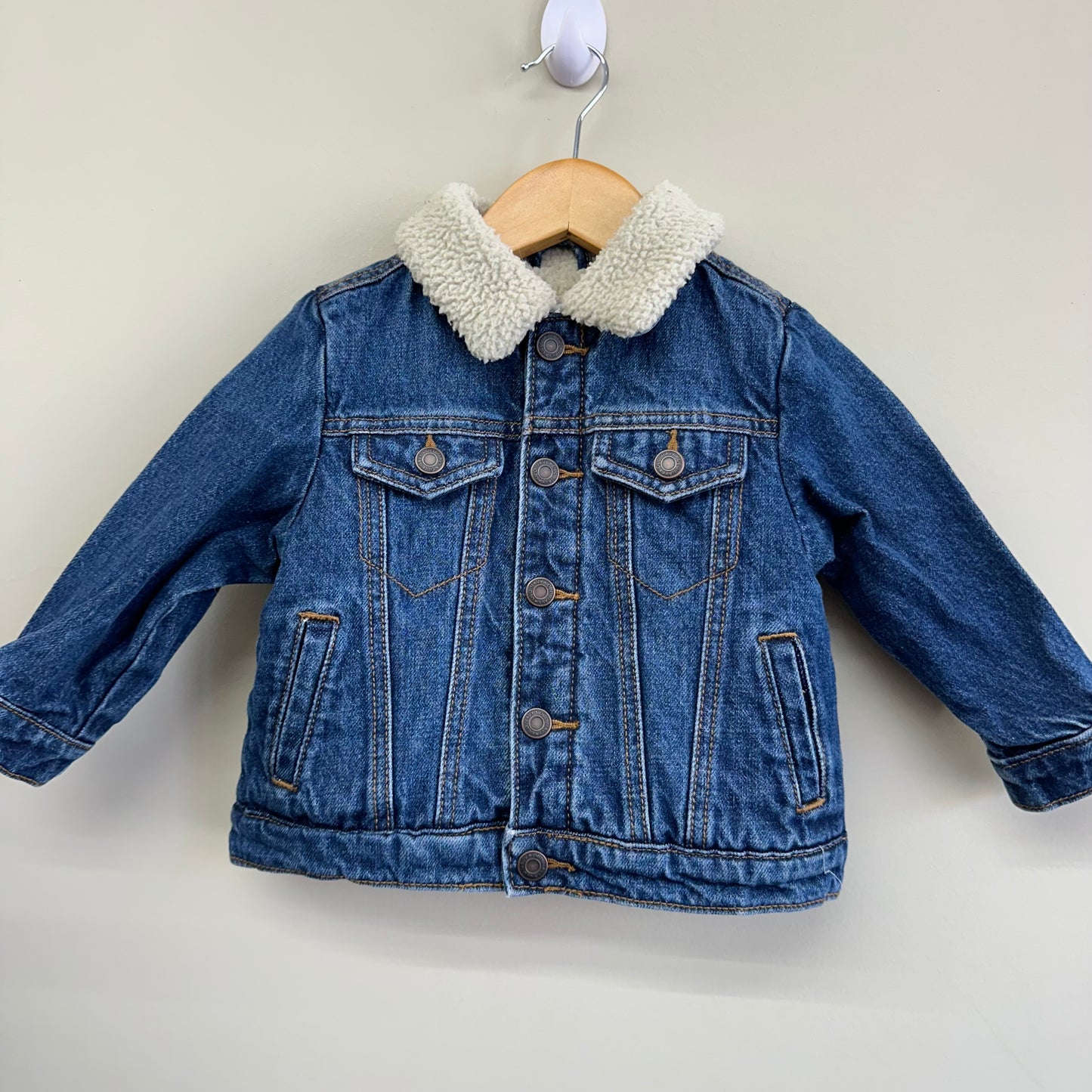 EUC Old Navy 18-24M Fleece Button Up Jean Jacket