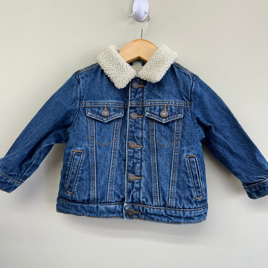 EUC Old Navy 18-24M Fleece Button Up Jean Jacket