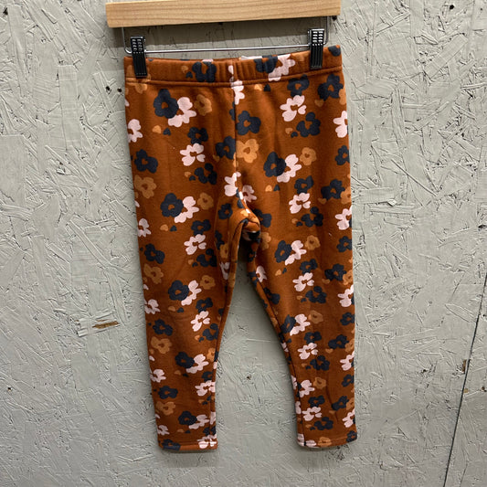 EUC Carters 10Y Burnt Orange Floral Flannel Leggings