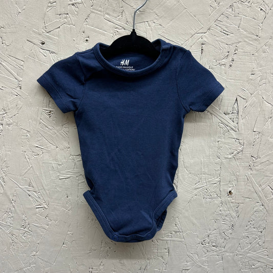 EUC H&M 2-4M Navy SS Onesie