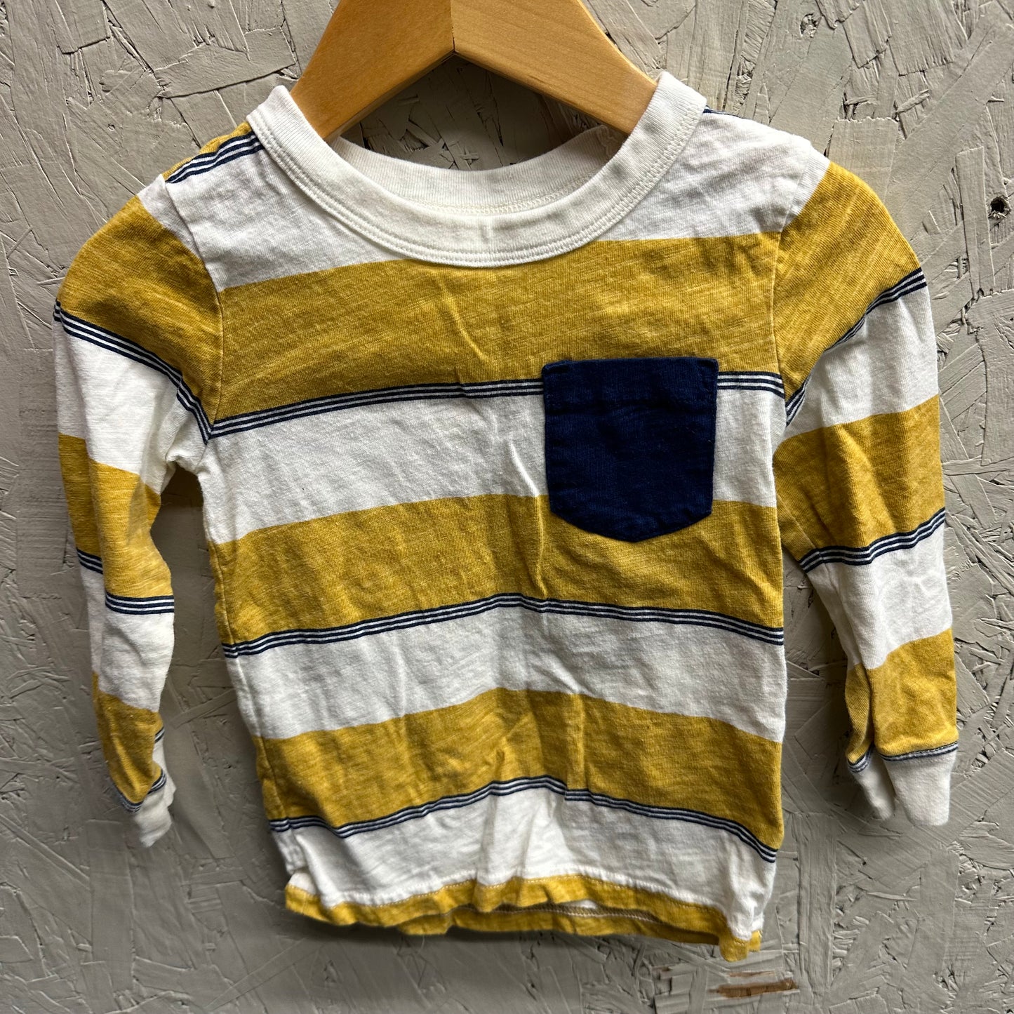 EUC Carters 2T Yellow Striped LS Shirt