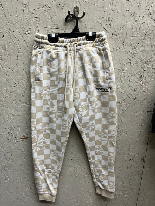 EUC Zoo York M(10-12Y) Cream Checkered Sweatpants