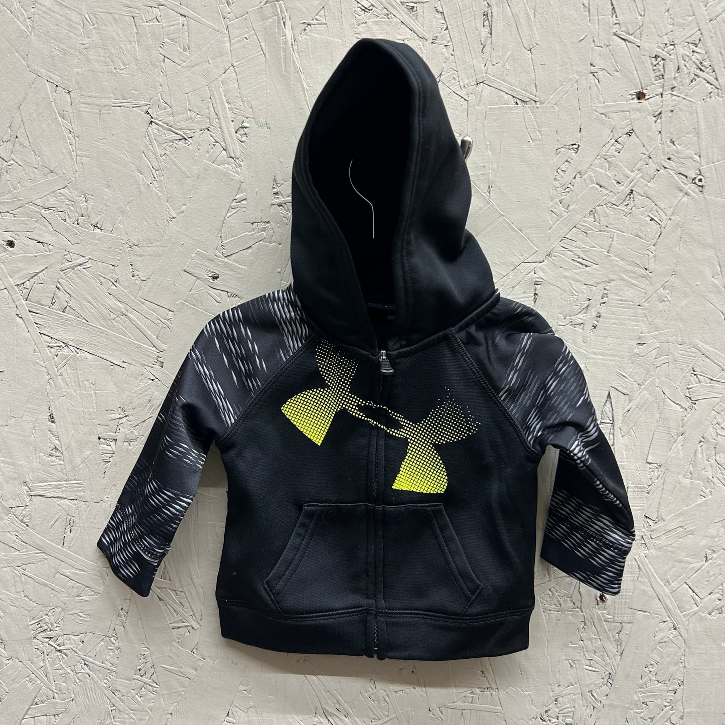 EUC Under Armour 3-6M Black 1/4 Zip Hooded Sweater