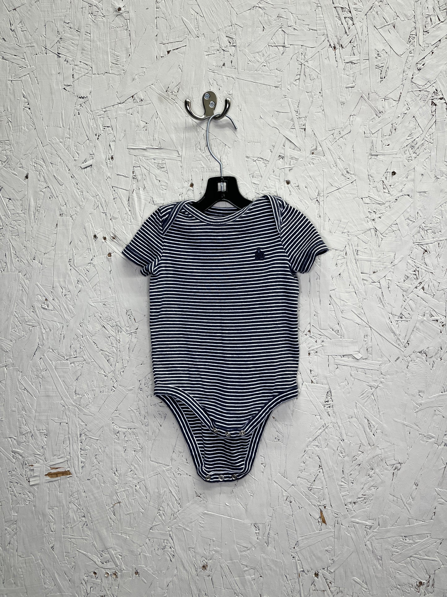 EUC Gap 6-12m Navy Stripe Onesie