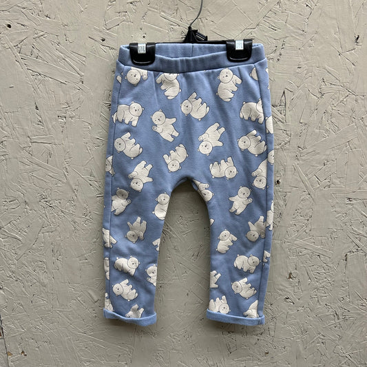 EUC H&M 3-4Y Blue with White Bear Fleece Lined Pants