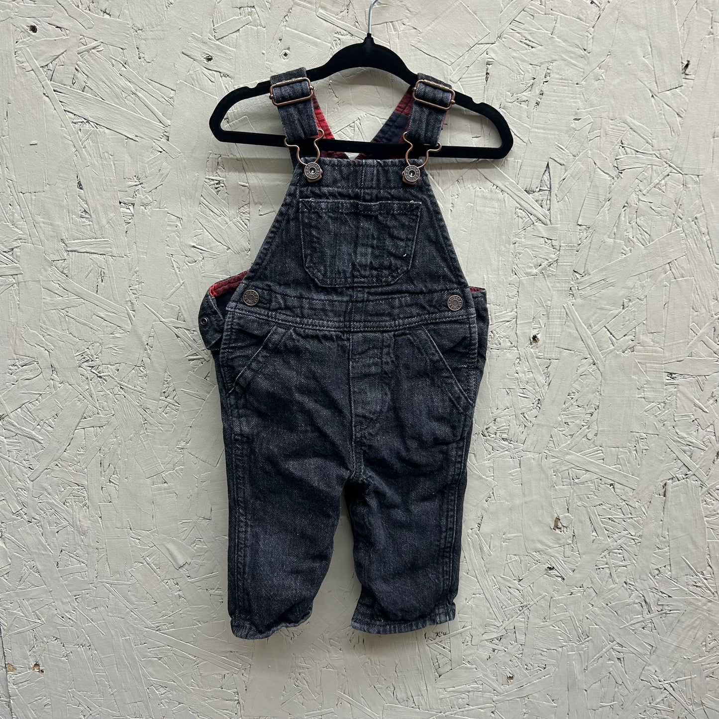 EUC Gap 6-12M Black Denim Overalls