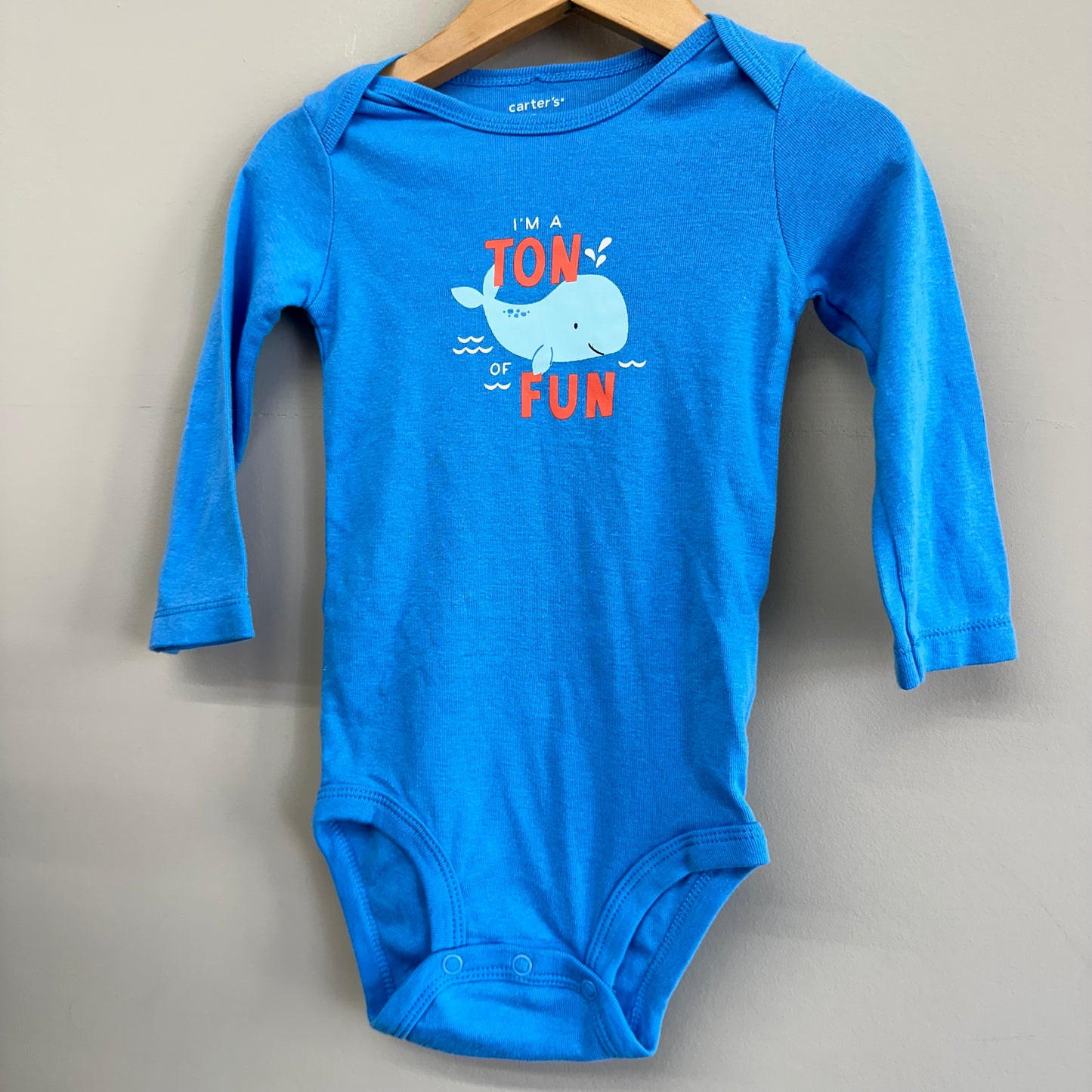 EUC Carters 18M Blue “Ton of Fun” LS Onesie