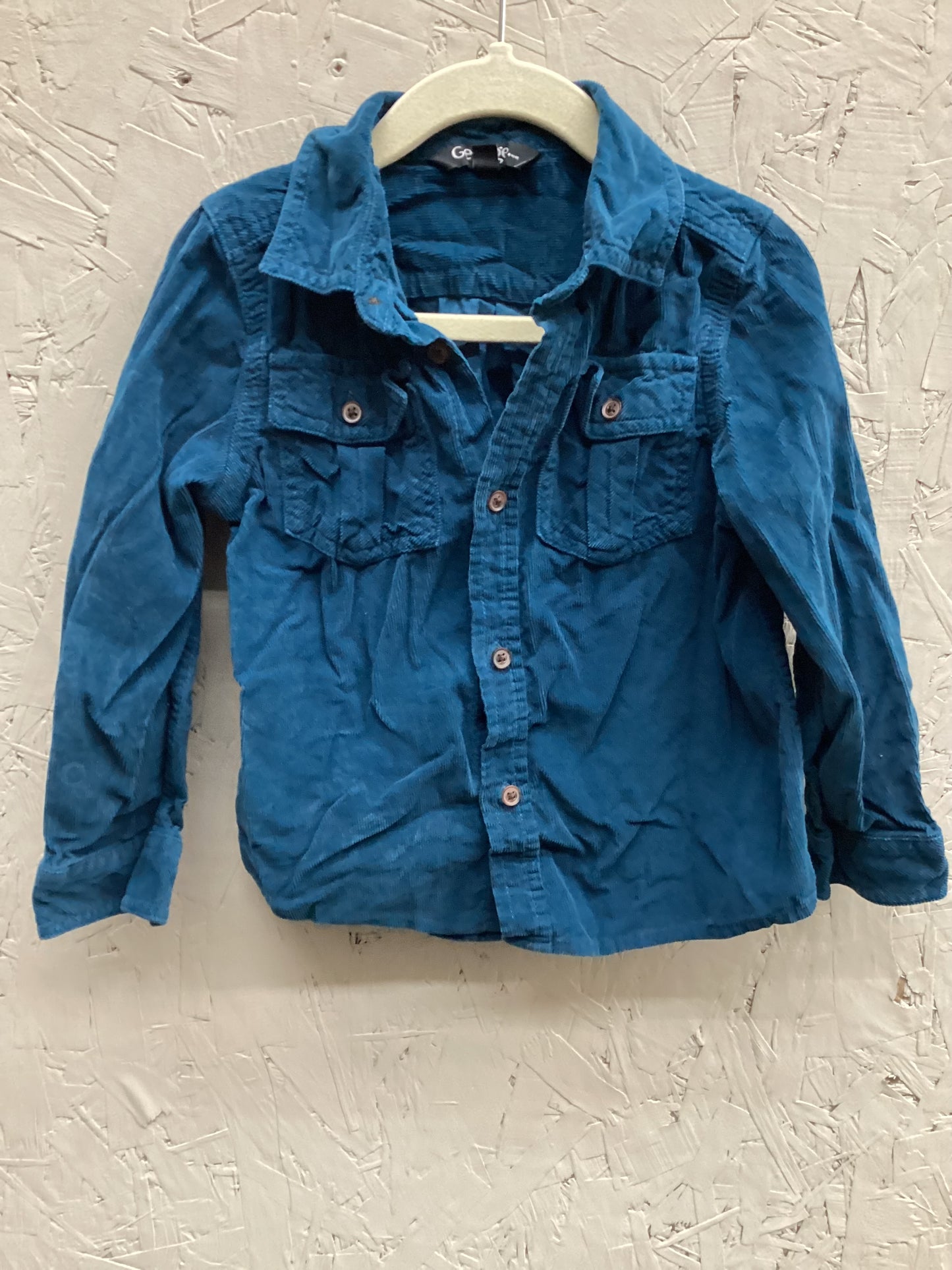 EUC George 4T Blue Corduroy LS Button Up