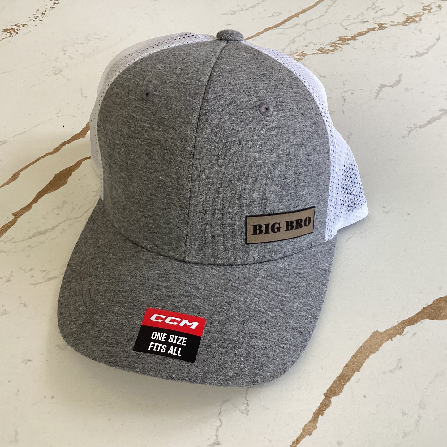 Youth (2-7yrs) Light Grey/White Trucker Hat (Big Bro + Lil Bro)