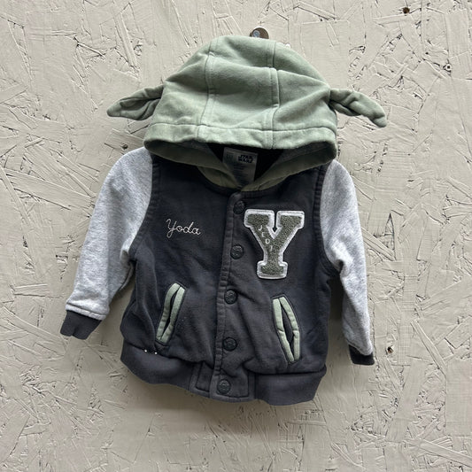 EUC Baby Gap 6-12M Brown Star Wars Yoda Jacket with Hood