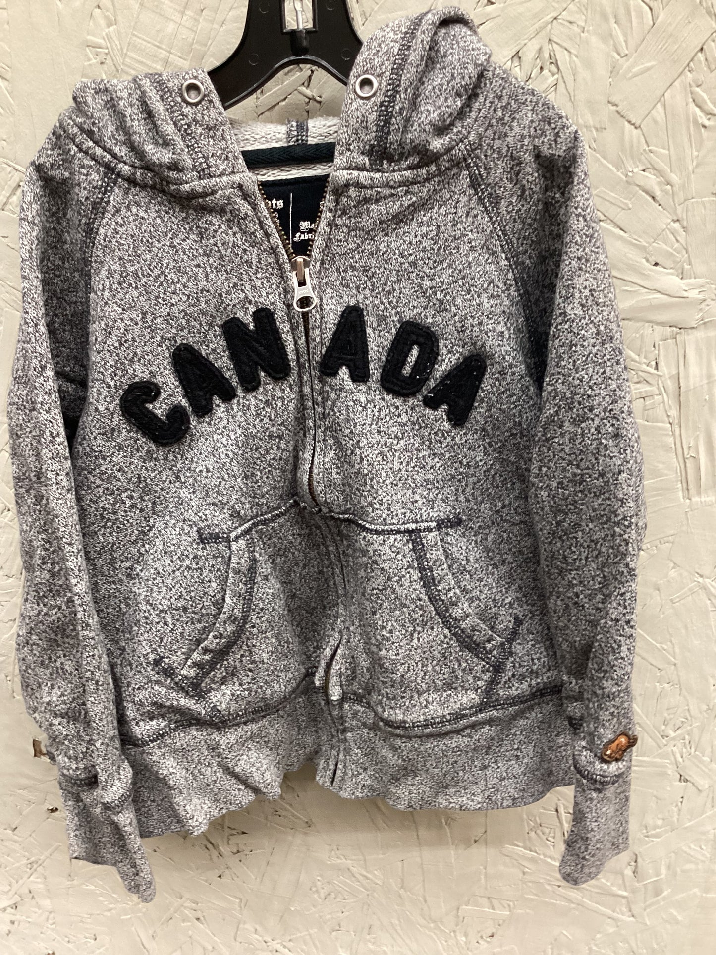 EUC Roots 5Y Grey Canada Zip Hoodie