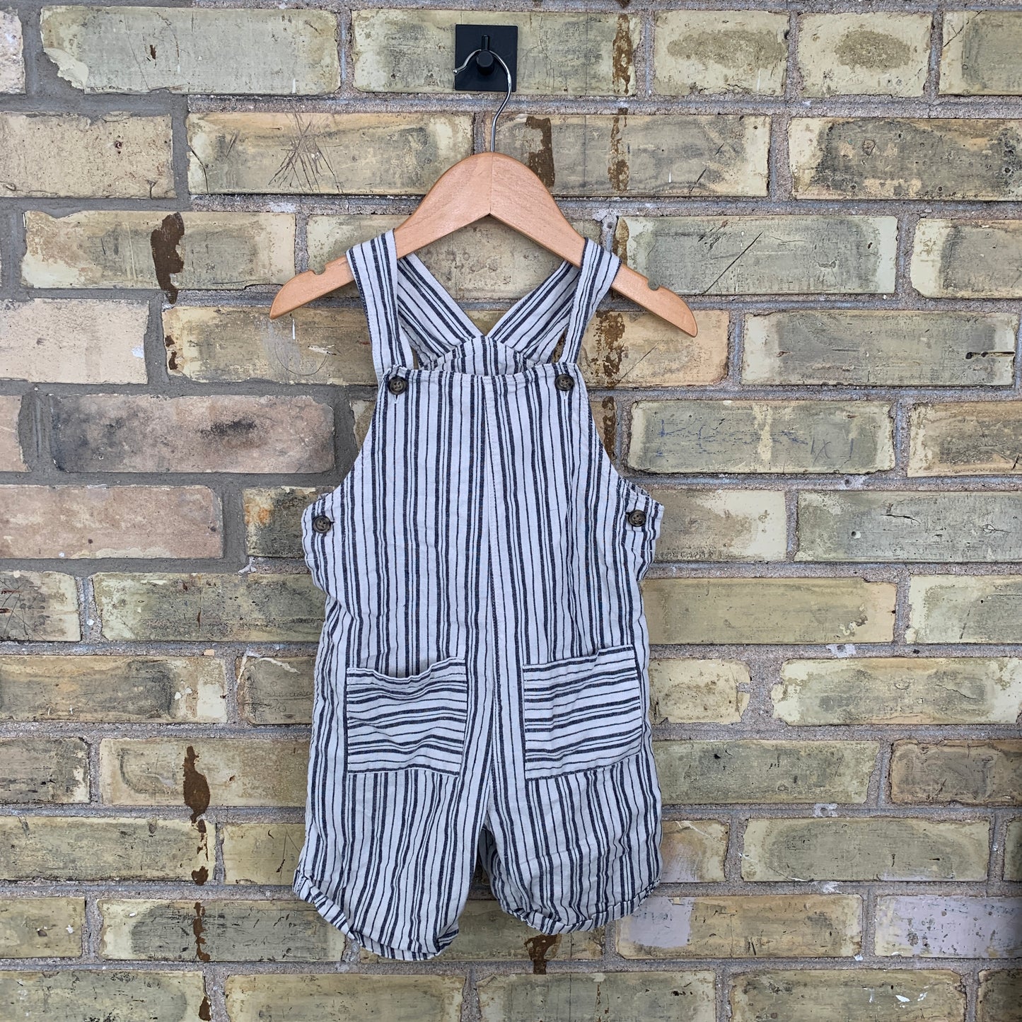 EUC Carter’s 24M Navy Stripe Short Overalls