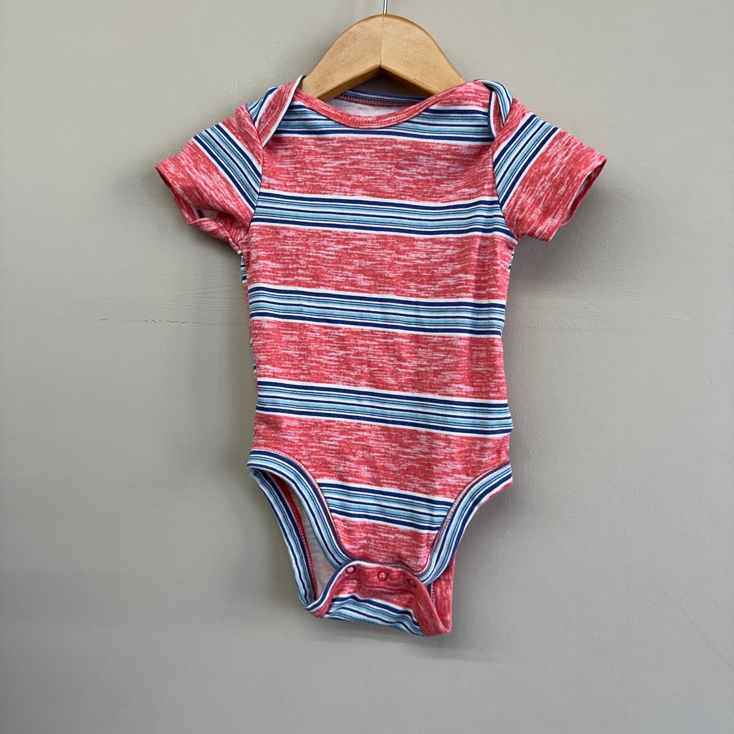 EUC Old Navy 12-18M Red & Blue Stipe SS Onesie