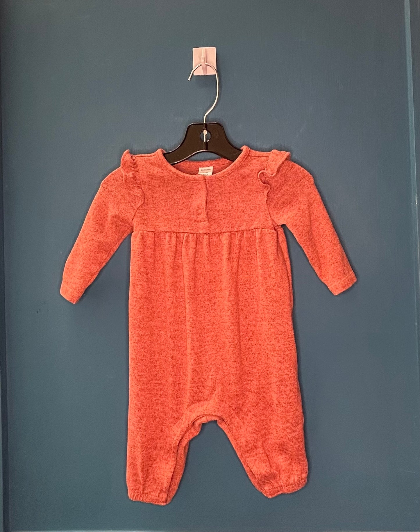 EUC Old Navy 3-6M Rust LS Romper