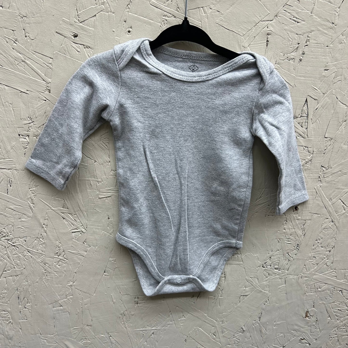 EUC 6-9M Grey LS Onesie