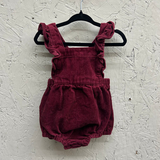 EUC Old Navy 12-18M Red Corduroy Short Romper