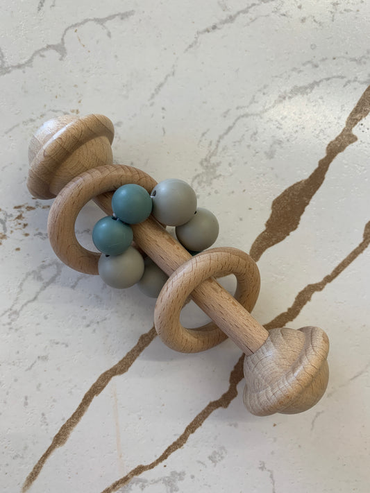 Wood & Silicone Bead Rattle
