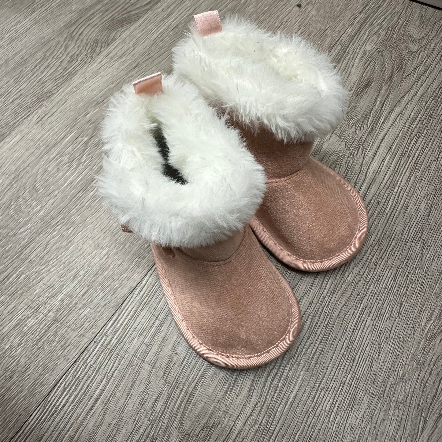 EUC Childrens Place Pink Fur Slipper (Boot Style)