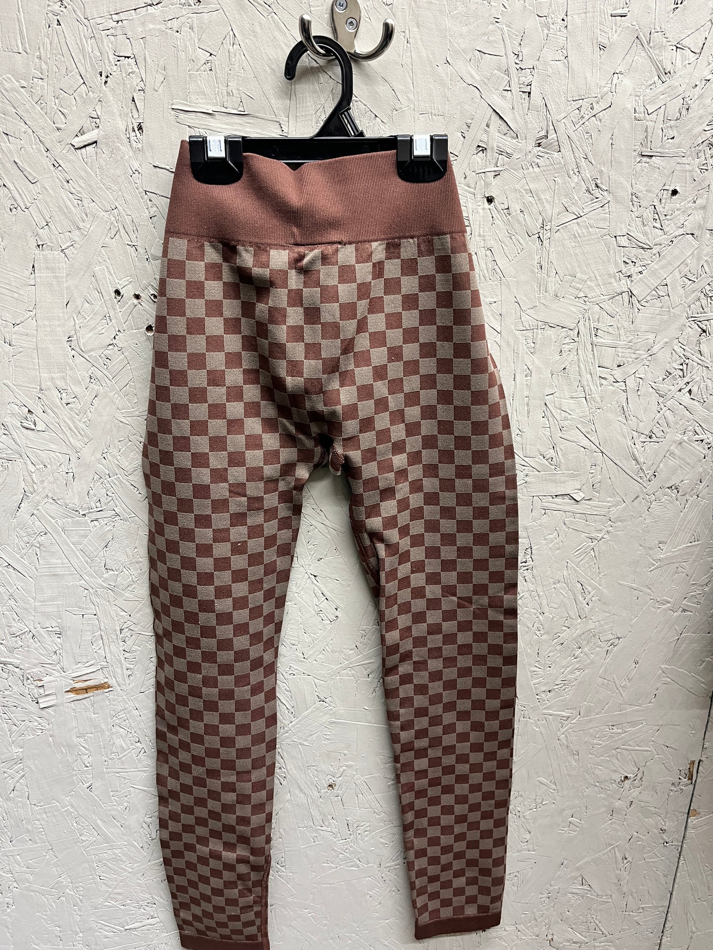 EUC Ardene XS/S Brown Checkered Leggings