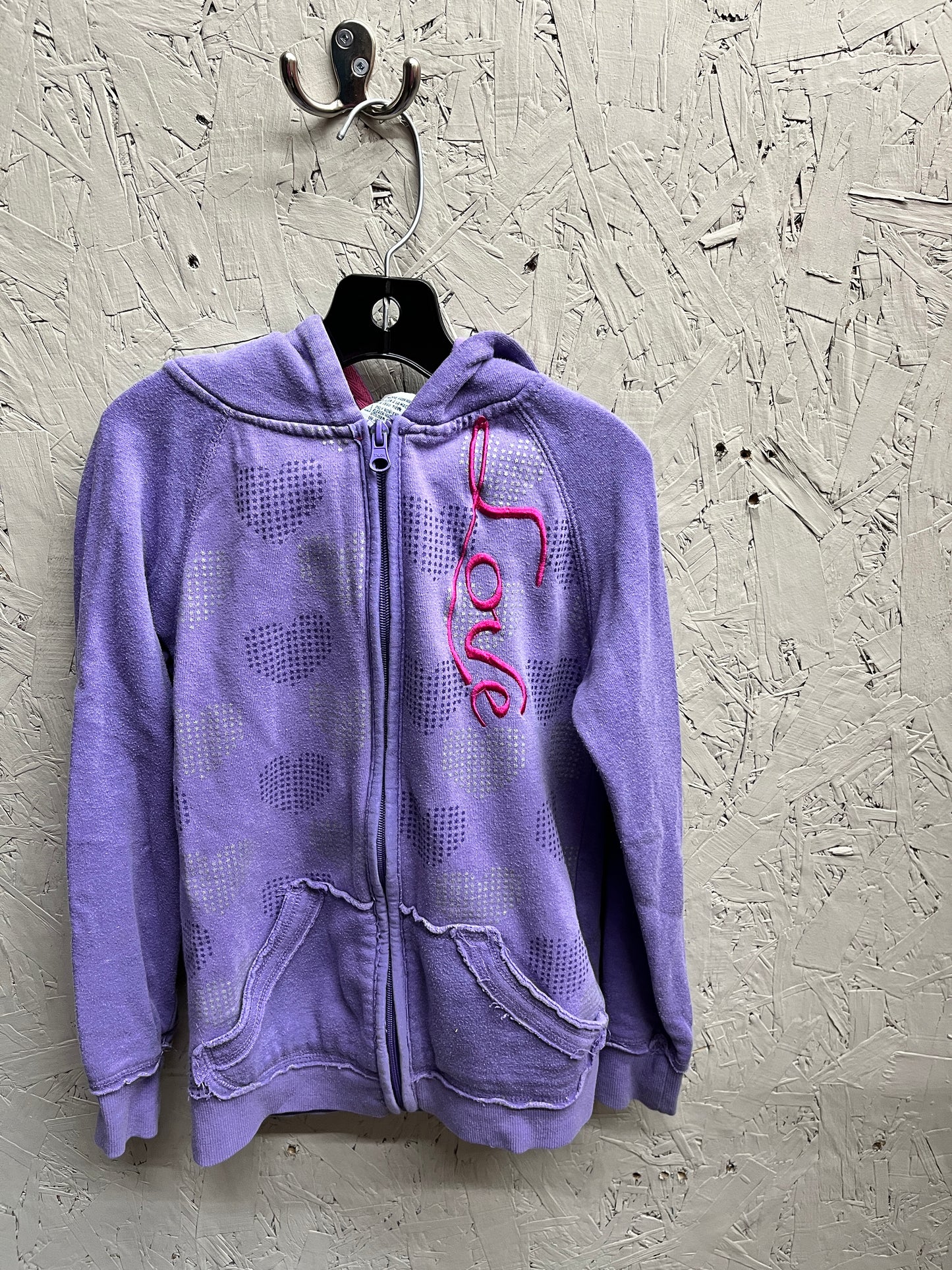 EUC Levi’s 7/8Y Purple Zip Up “Love” Hoodie