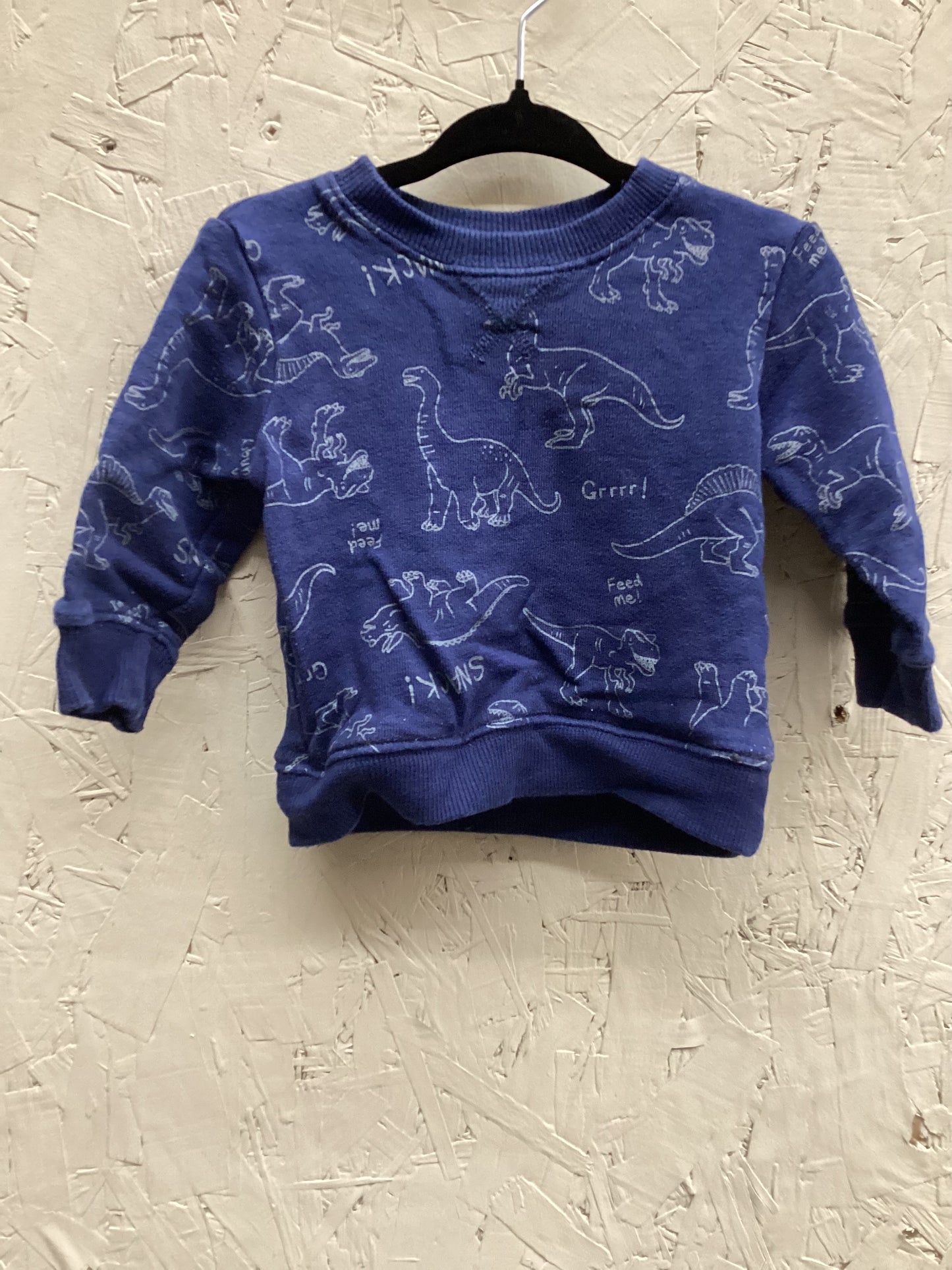 EUC Carters 9M Blue Dinosaur LS Sweatshirt