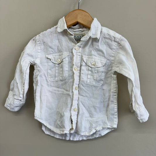 EUC Children’s Place 12M Ivory LS Button Up