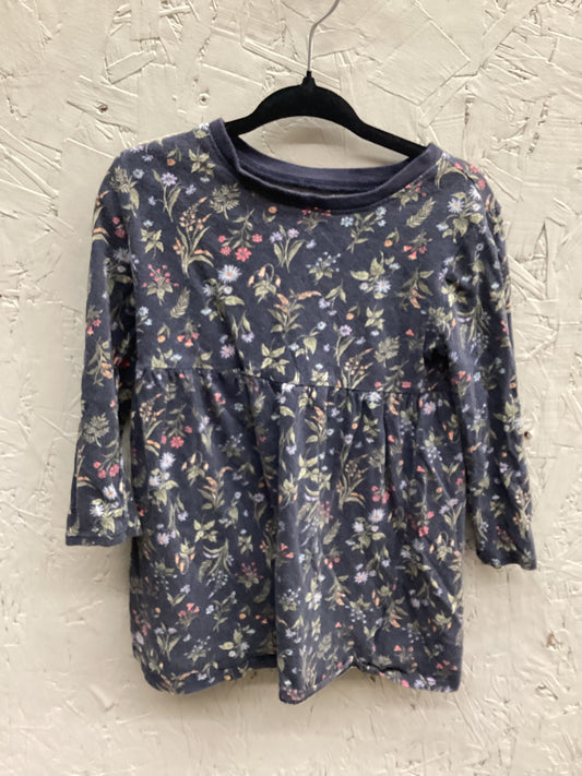 EUC Old Navy 3T Grey Floral LS  Dress