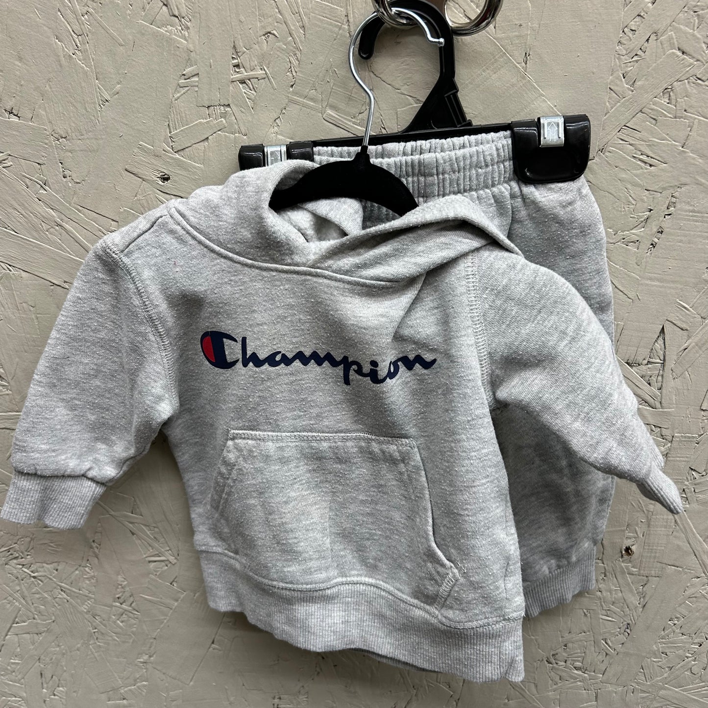 EUC Champion 12M Grey 2Pc Hoodie/Joggers Set