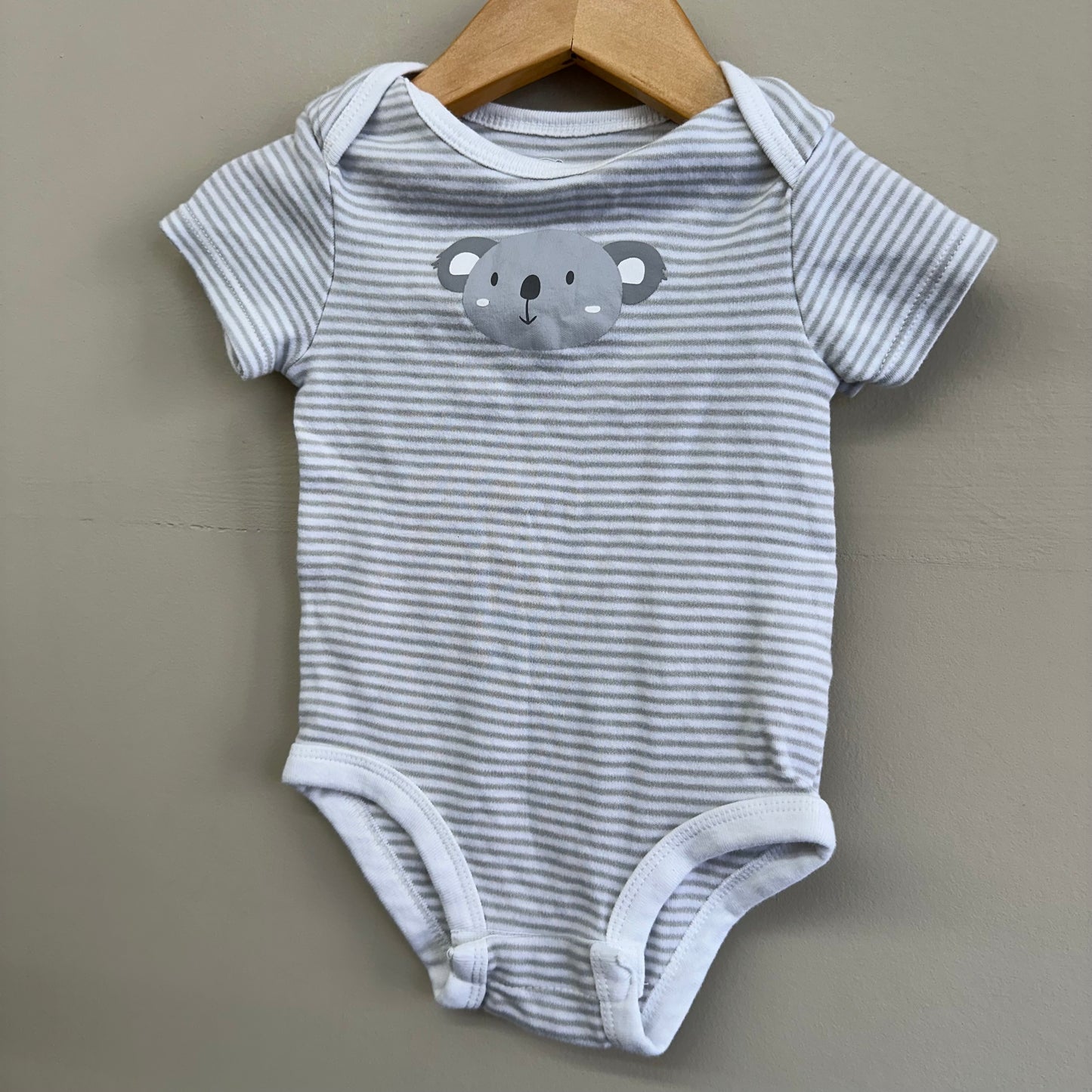 EUC Rococo 12M Grey Stripe Koala Onesie