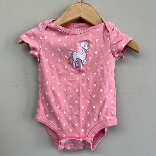 EUC Rococo 6M Coral Unicorn Onesie