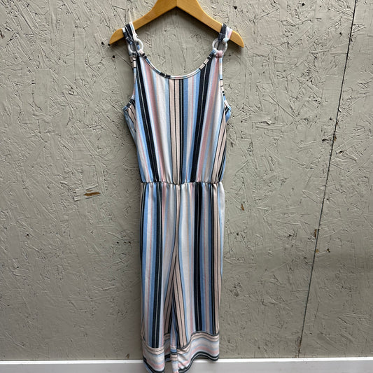 EUC Shosho 12Y Pink/Blue Striped Romper