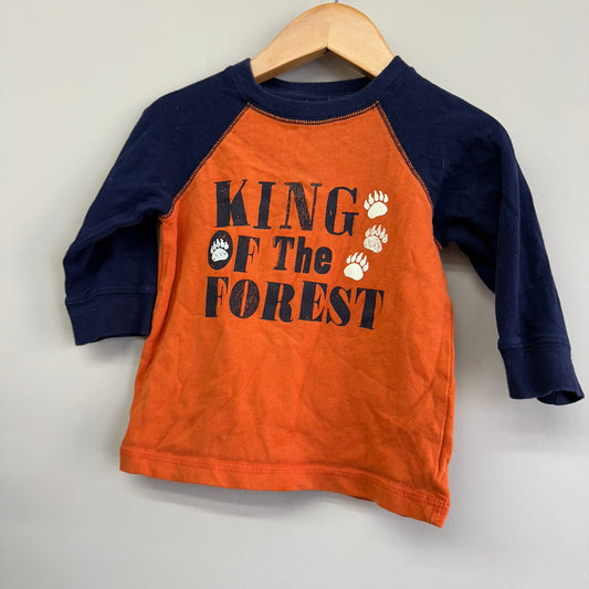 EUC Gymboree 12-18M Orange & Navy “King of the Forest” LS T-Shirt