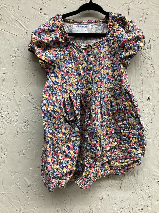 EUC Old Navy 3T Blue Floral SS Dress